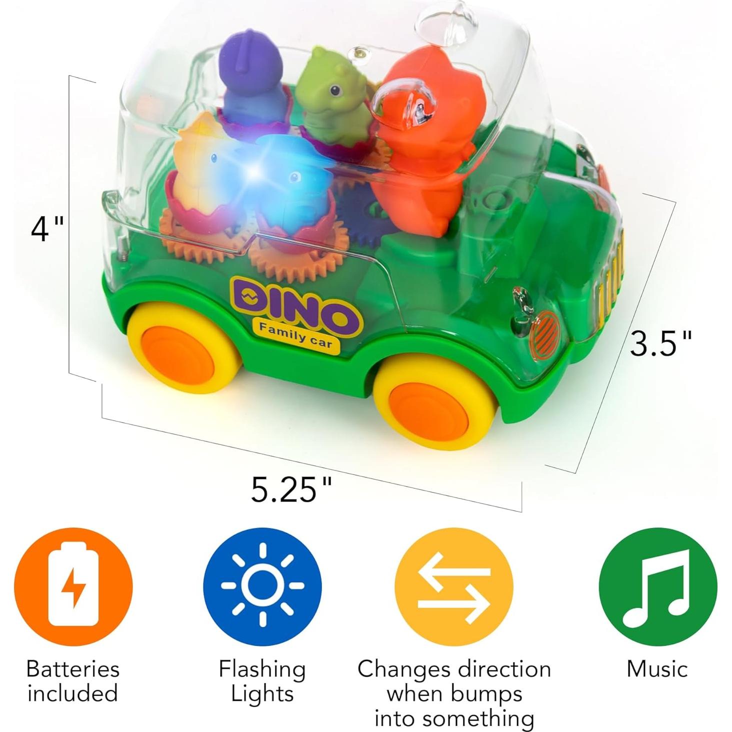 Coche Juguete Dinosaurio ArtCreativity con Luz y Sonido