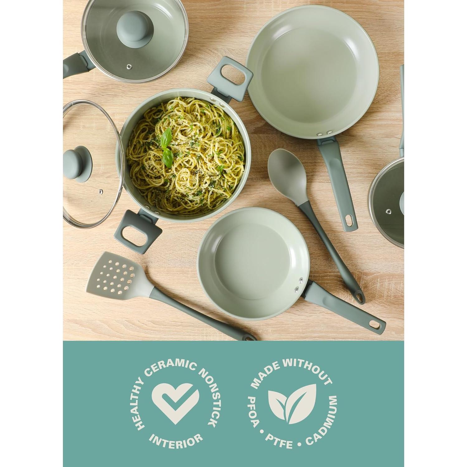 Juego de Utensilios de Cocina 10 Pzas Gibson Home Verde