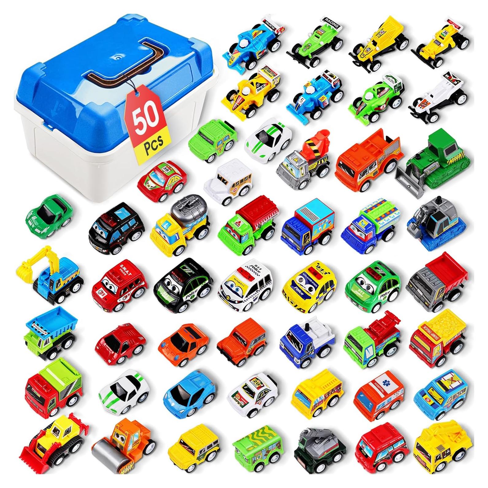 Juego de 50 Coches de Juguete MindPal con Organizador