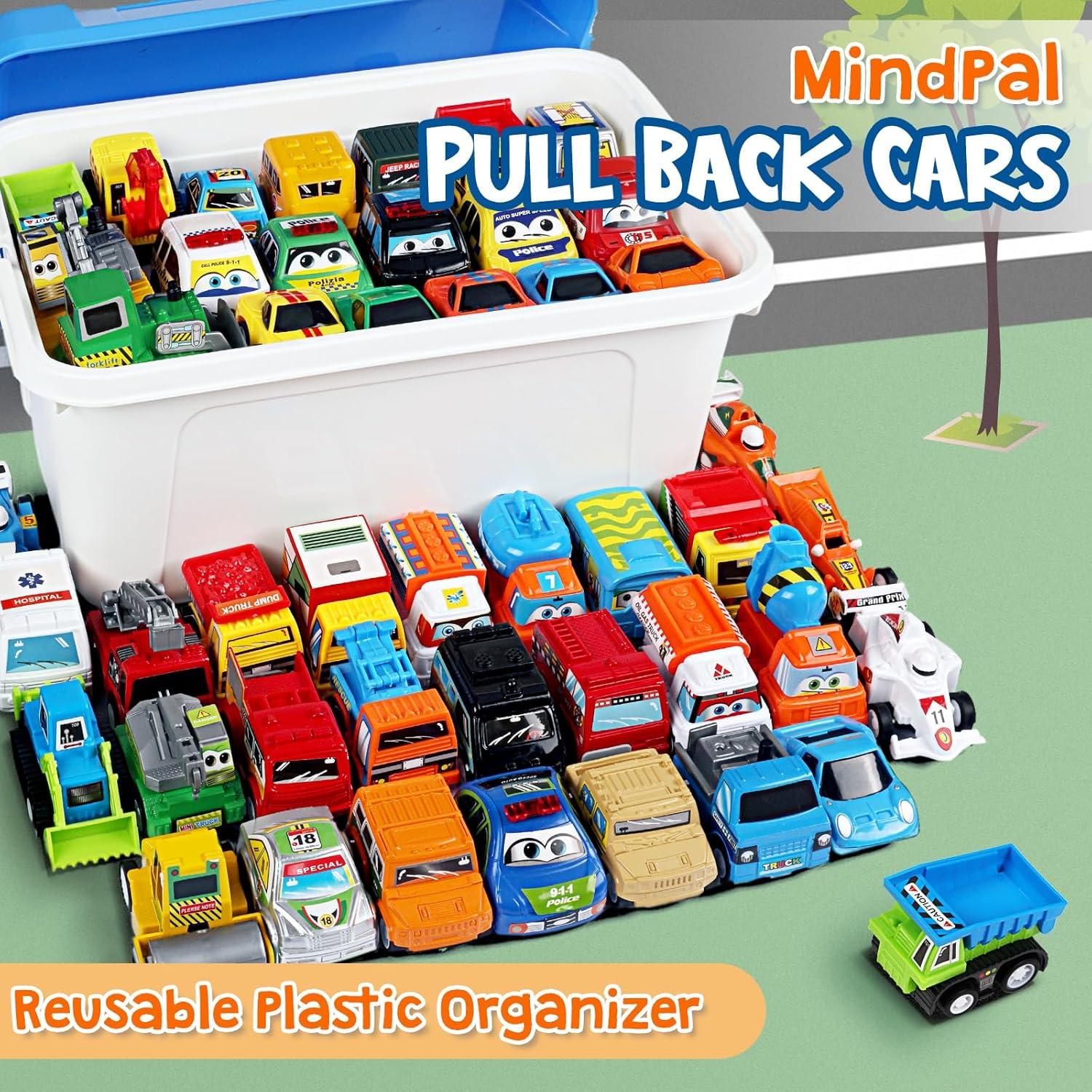 Juego de 50 Coches de Juguete MindPal con Organizador