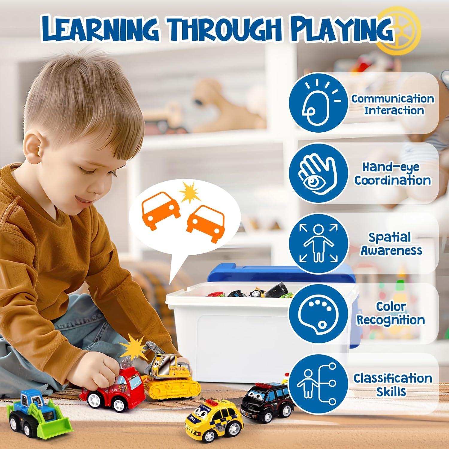 Juego de 50 Coches de Juguete MindPal con Organizador