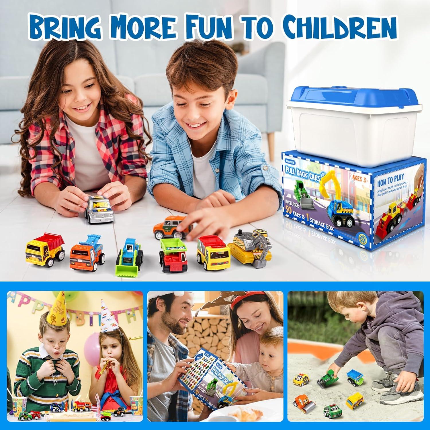 Juego de 50 Coches de Juguete MindPal con Organizador