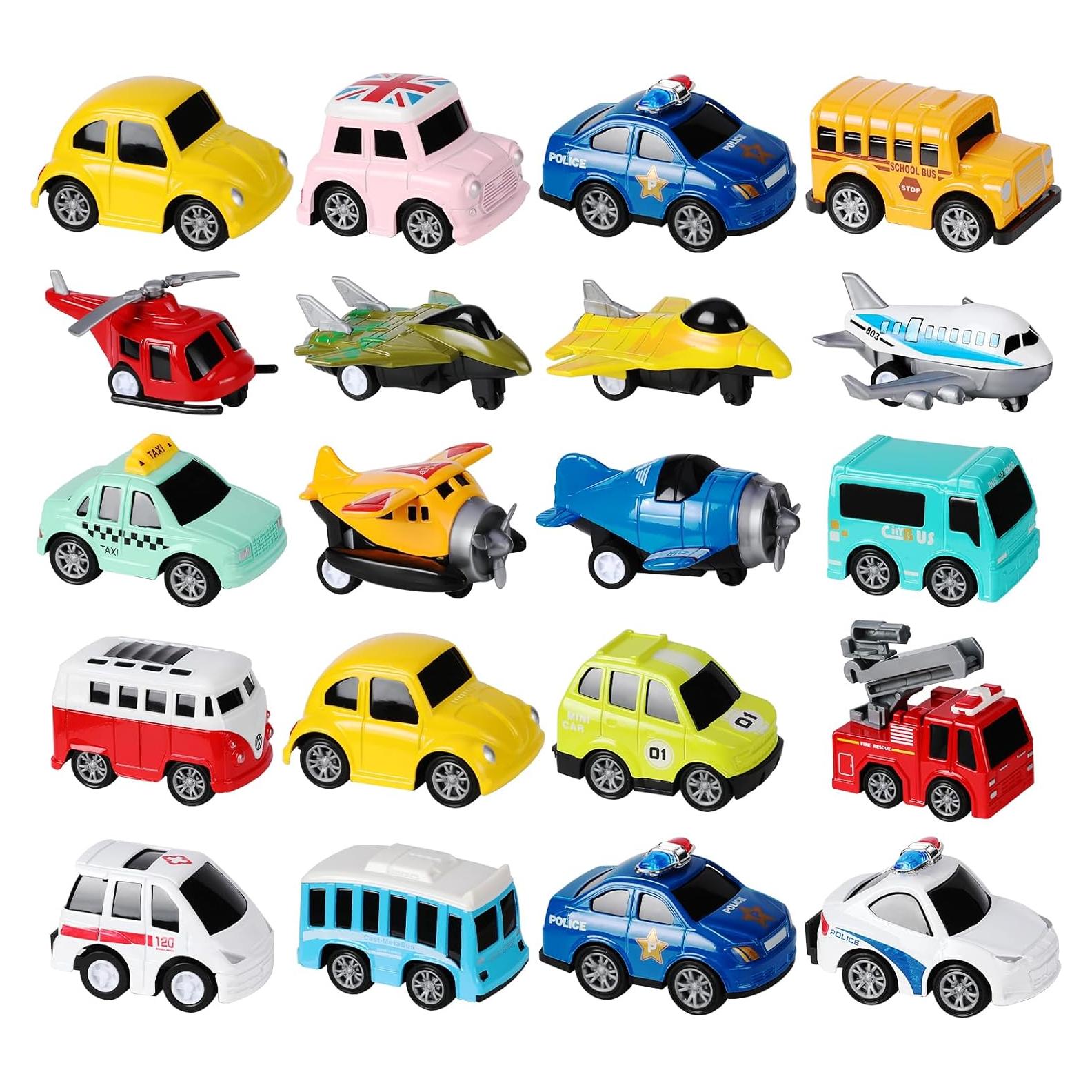 Set de 18 Juguetes de Vehículos de Metal DUNRIOG - Coches y Aviones