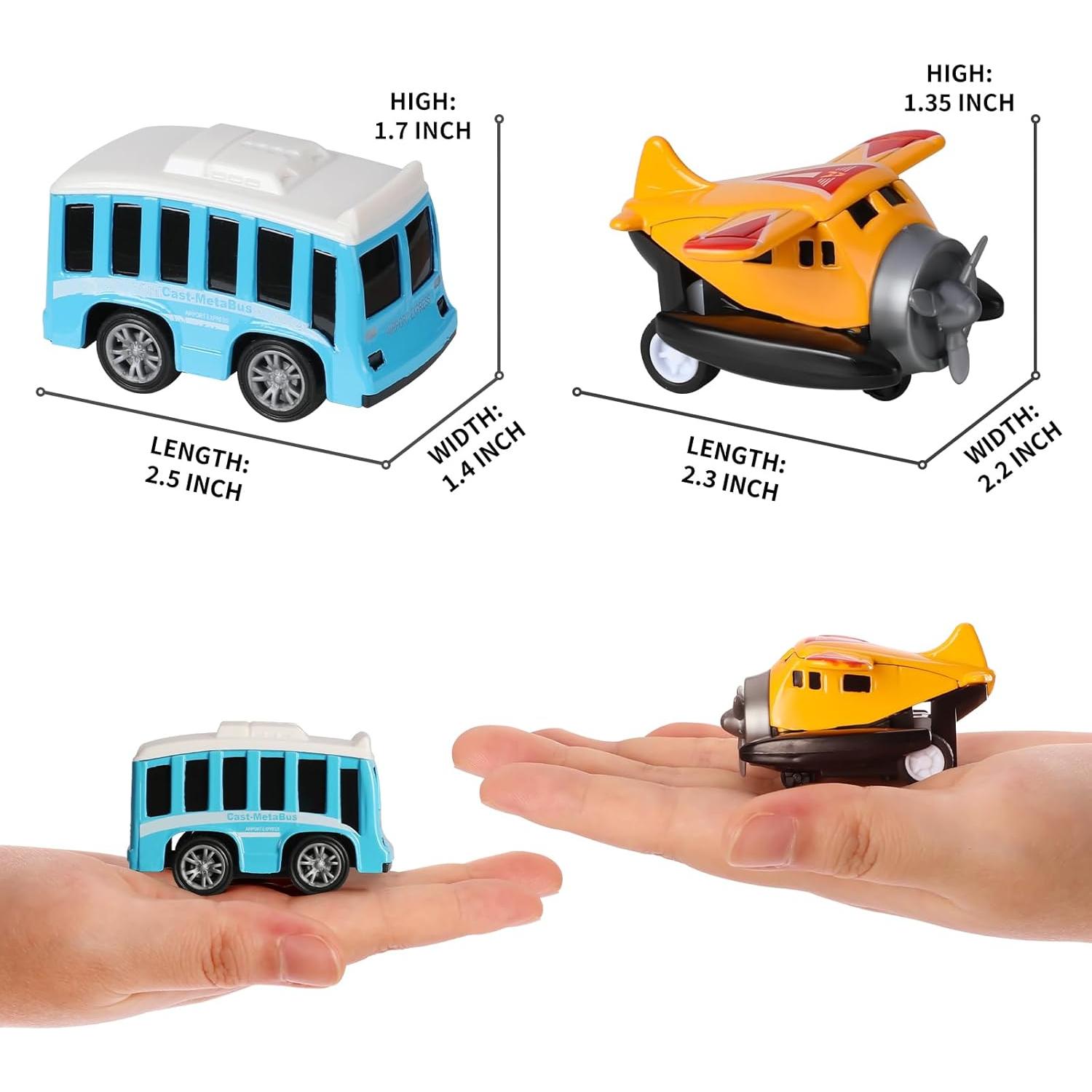 Set de 18 Juguetes de Vehículos de Metal DUNRIOG - Coches y Aviones