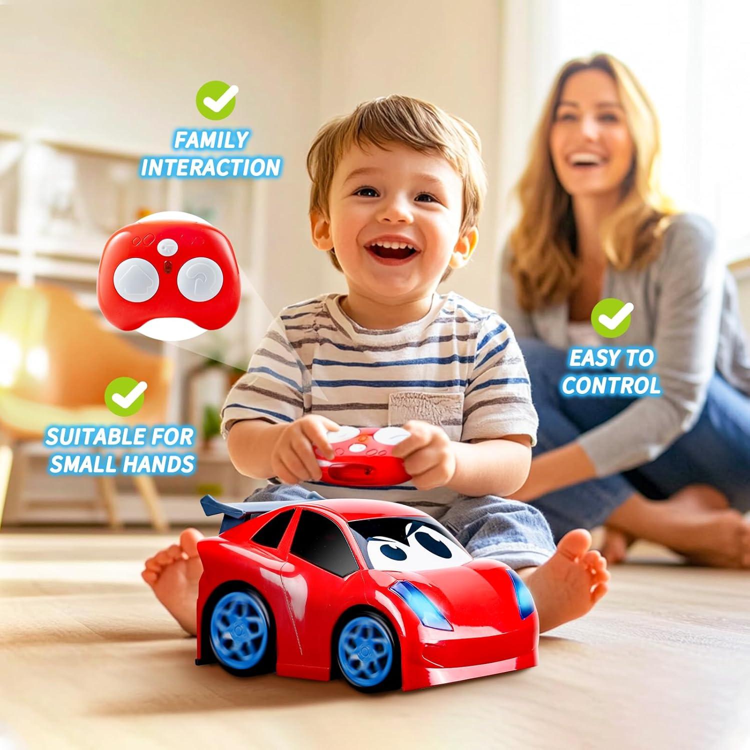 Coche RC Aeroquest Rojo para Niños 2-4 Años con Luces