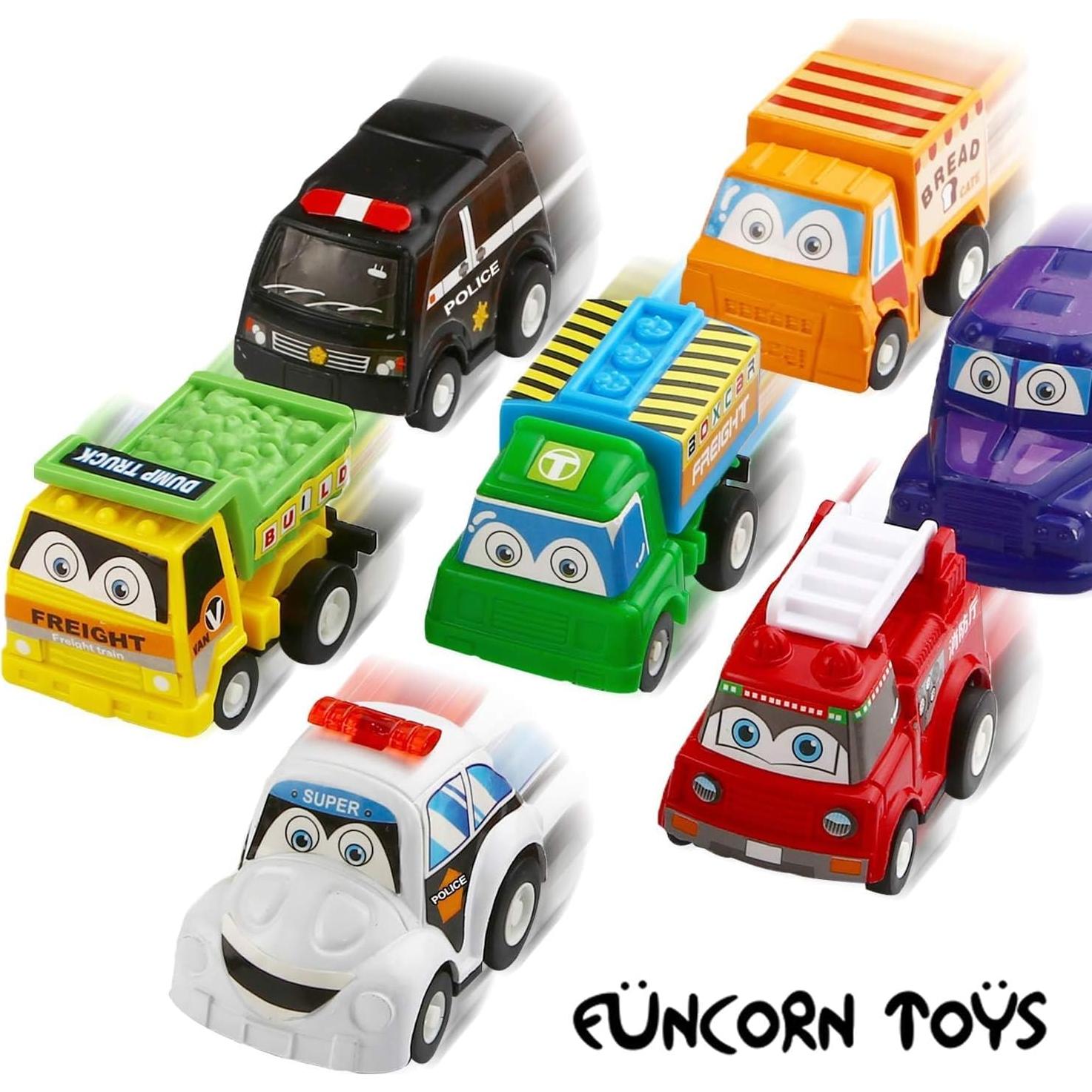 Coche de Retroceso Funcorn Toys - 12 Vehículos Mini 5 cm