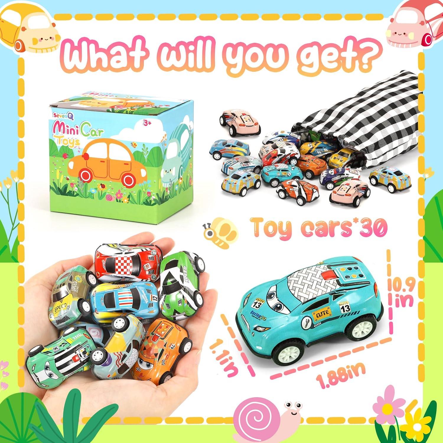 Set de 30 Coches de Retroceso SevenQ para Niños