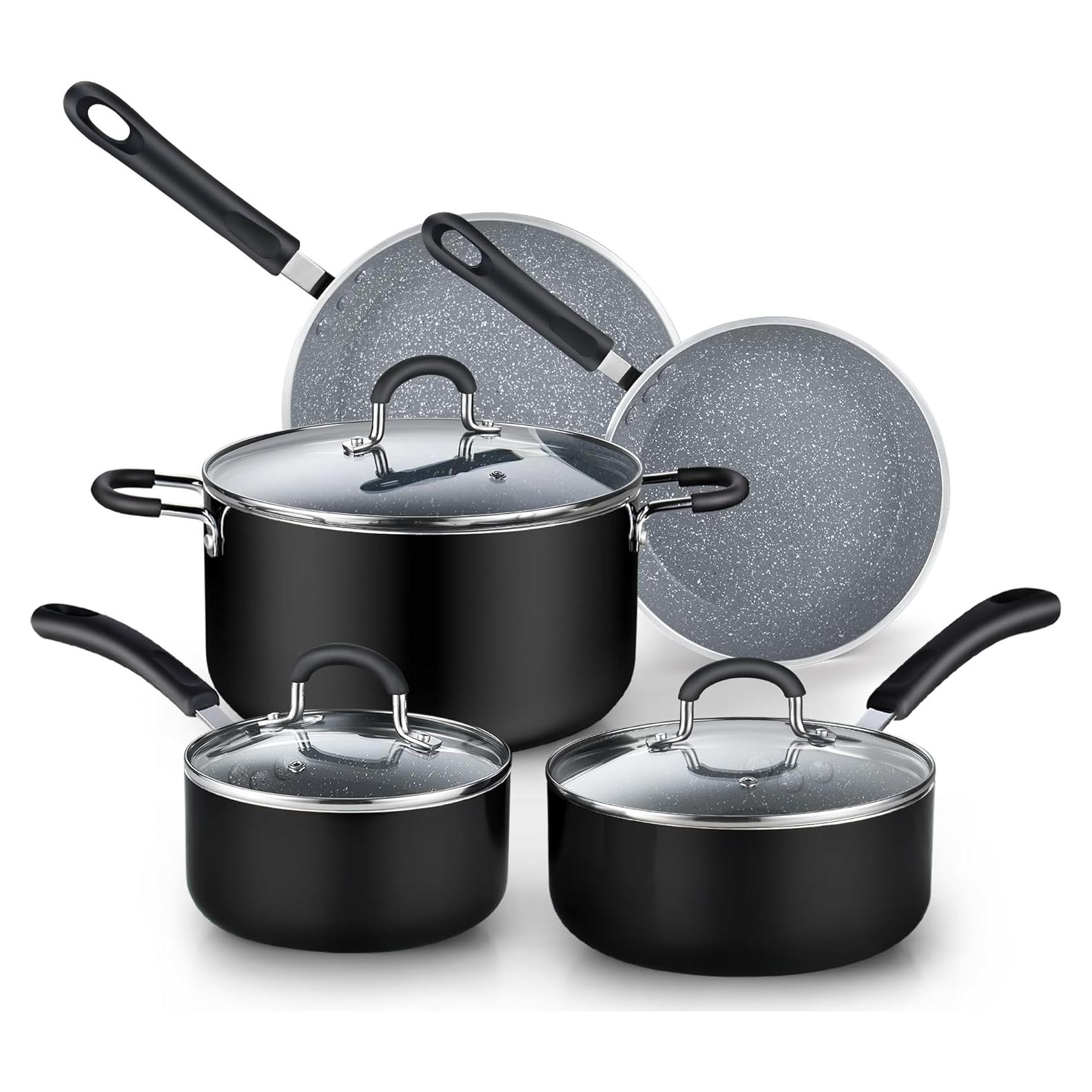 Juego de Ollas y Sartenes Cook N Home 8 Piezas Antiadherente