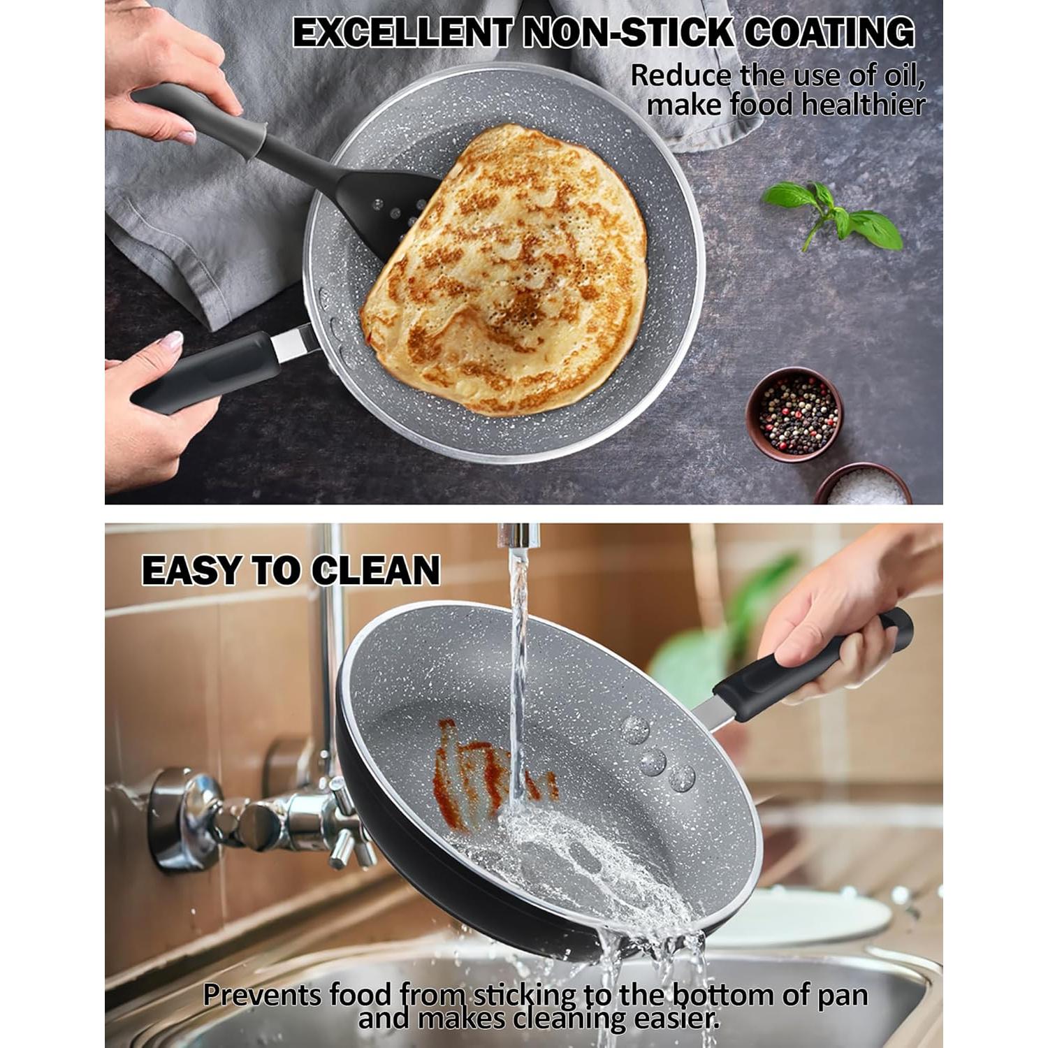 Juego de Ollas y Sartenes Cook N Home 8 Piezas Antiadherente