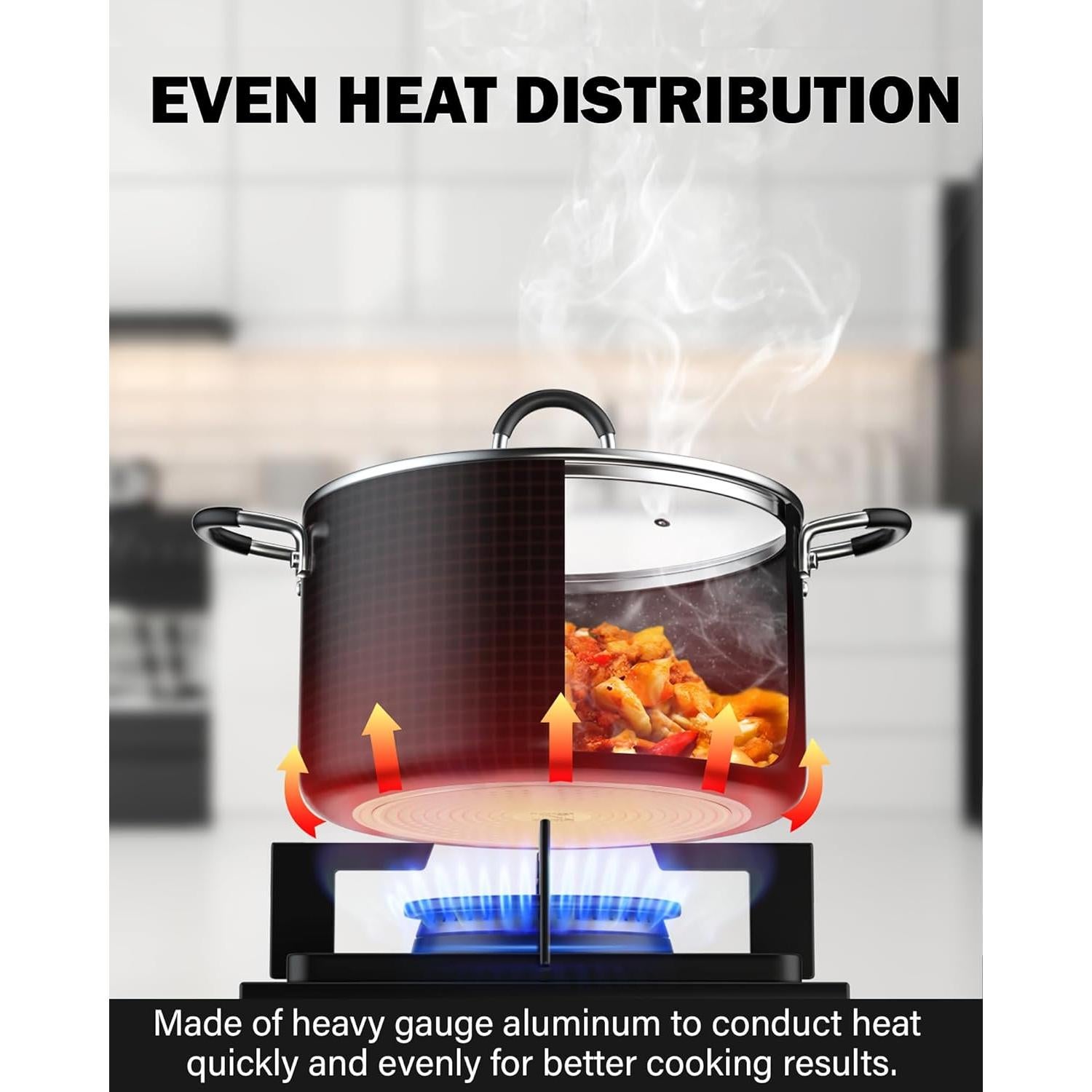 Juego de Ollas y Sartenes Cook N Home 8 Piezas Antiadherente