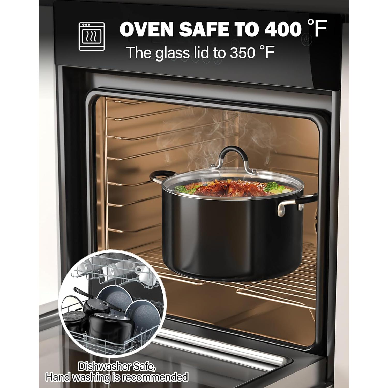 Juego de Ollas y Sartenes Cook N Home 8 Piezas Antiadherente