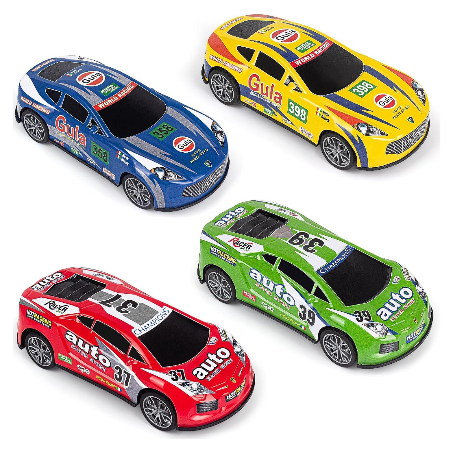 Set de 4 coches a fricción YEQOIZ para niños 17,78 cm