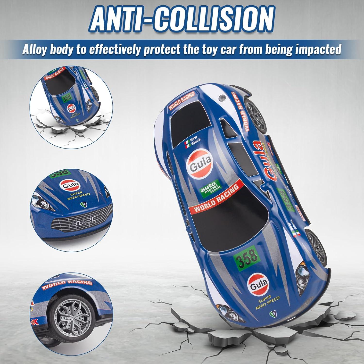 Set de 4 coches a fricción YEQOIZ para niños 17,78 cm