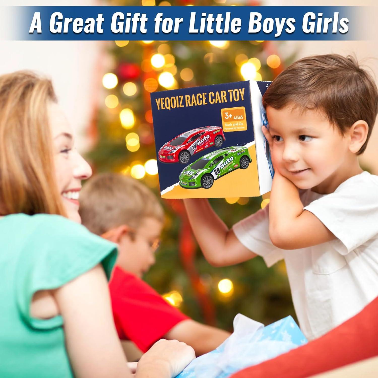 Set de 4 coches a fricción YEQOIZ para niños 17,78 cm