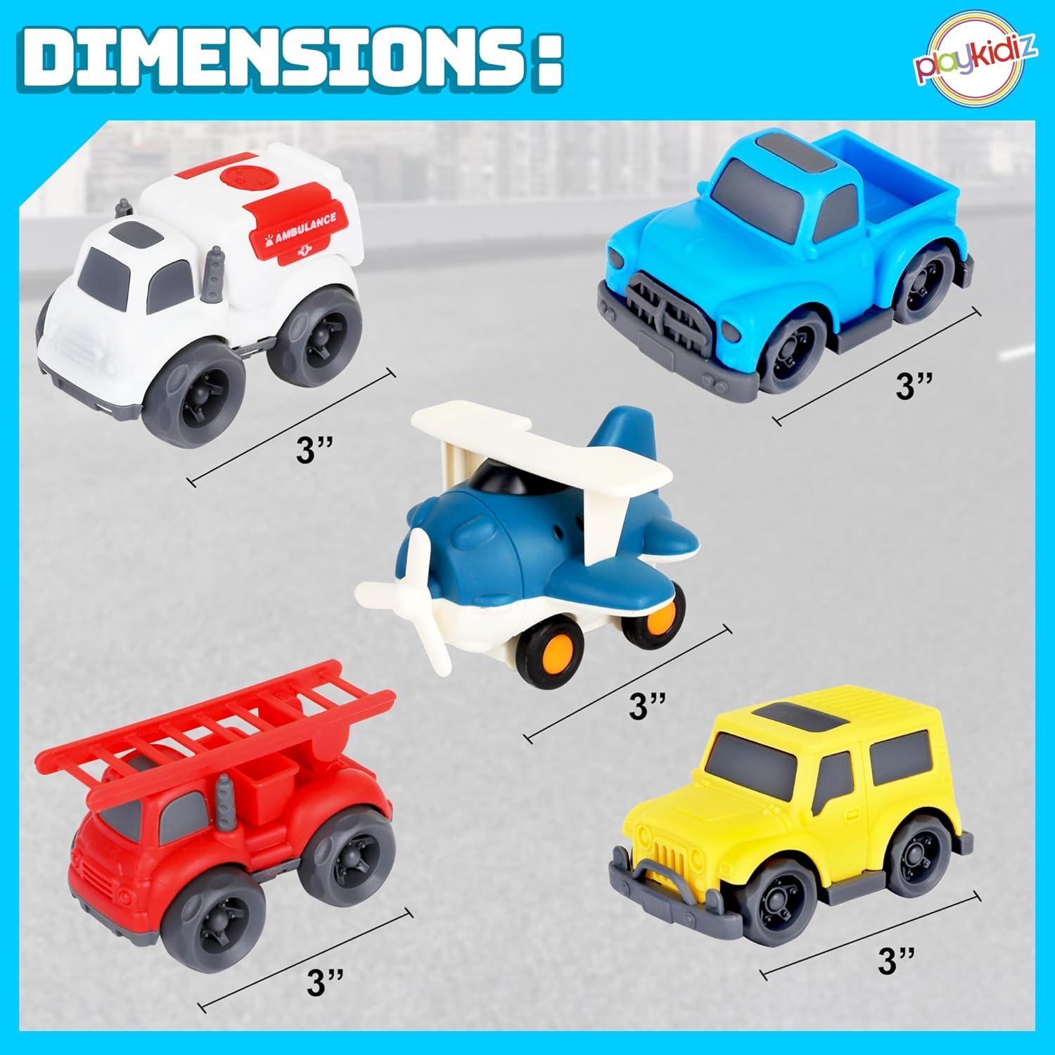 Conjunto de 5 Juguetes de Autos Playkidiz para Niños 3-5 Años