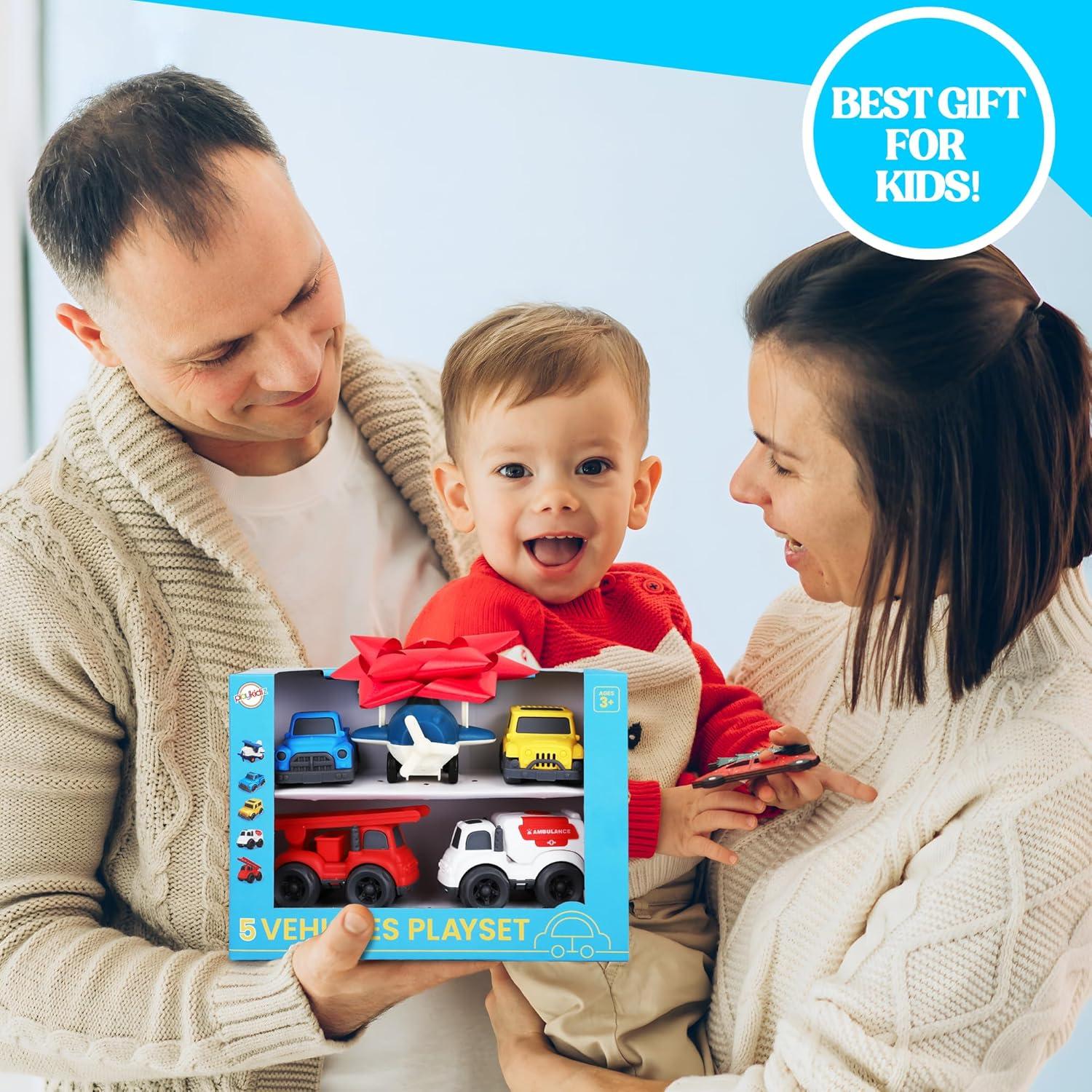 Conjunto de 5 Juguetes de Autos Playkidiz para Niños 3-5 Años