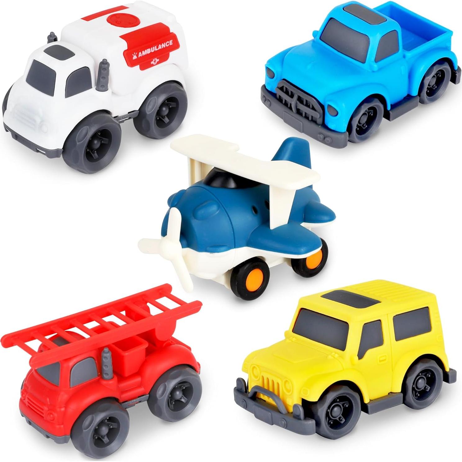 Conjunto de 5 Juguetes de Autos Playkidiz para Niños 3-5 Años