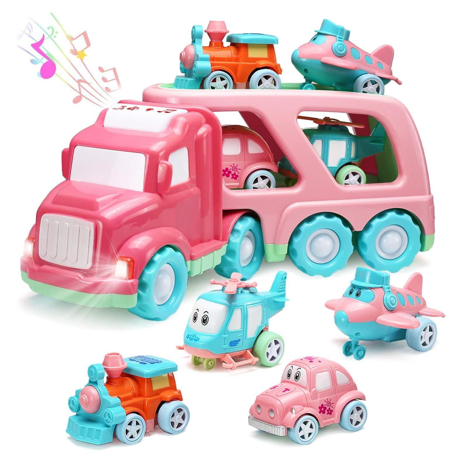 Juego de Camión Transportador 5 en 1 LESUTER con Luz y Sonido