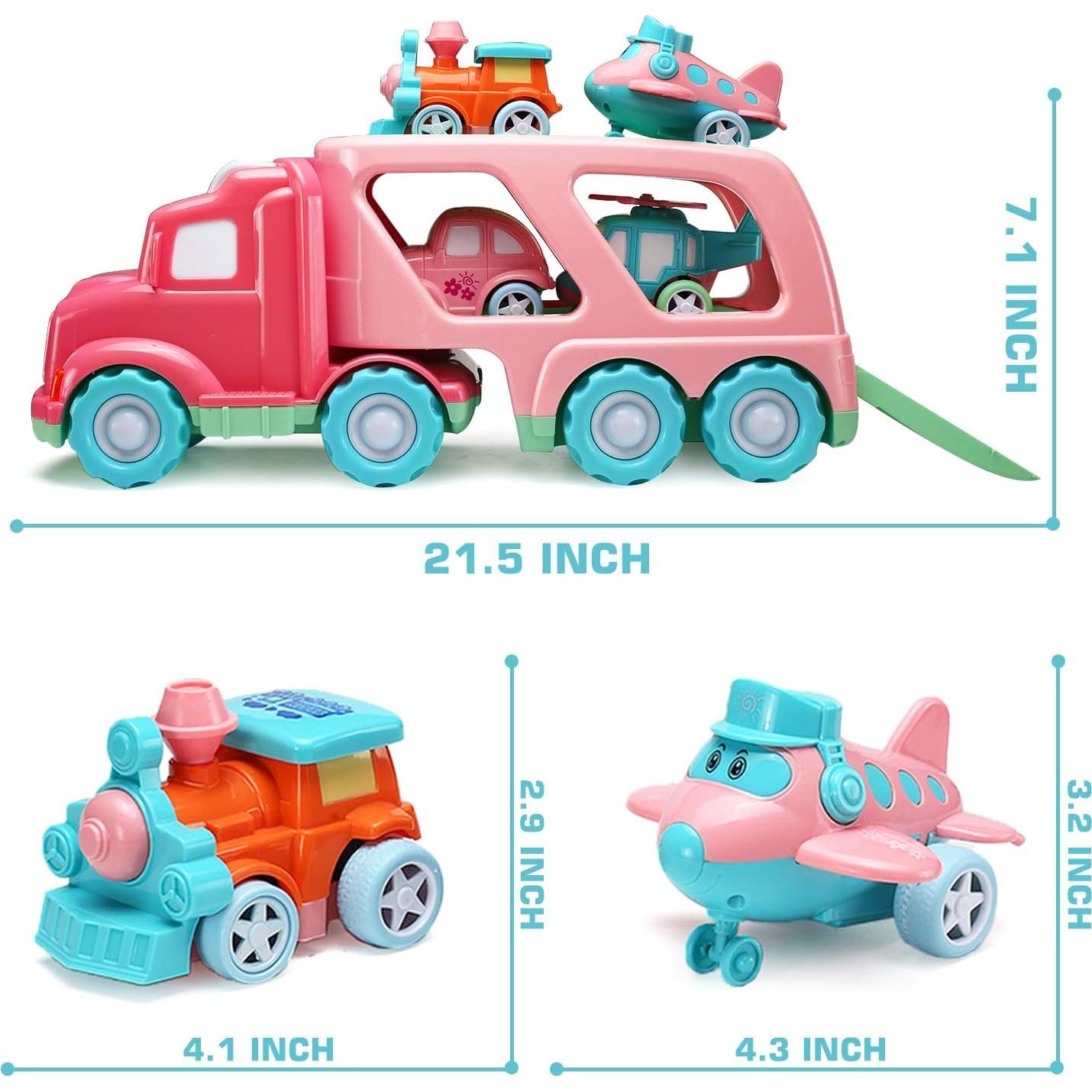 Juego de Camión Transportador 5 en 1 LESUTER con Luz y Sonido