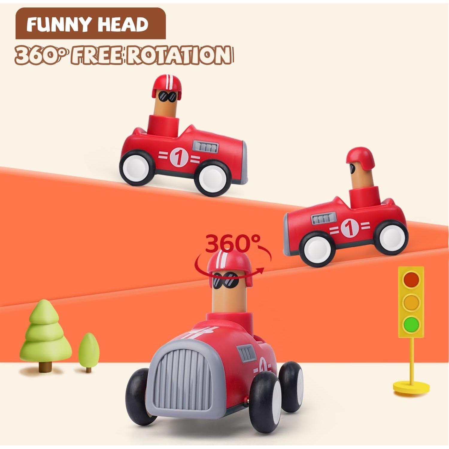 LiKee Juguetes de Coches para Niños 4 Piezas Transporte