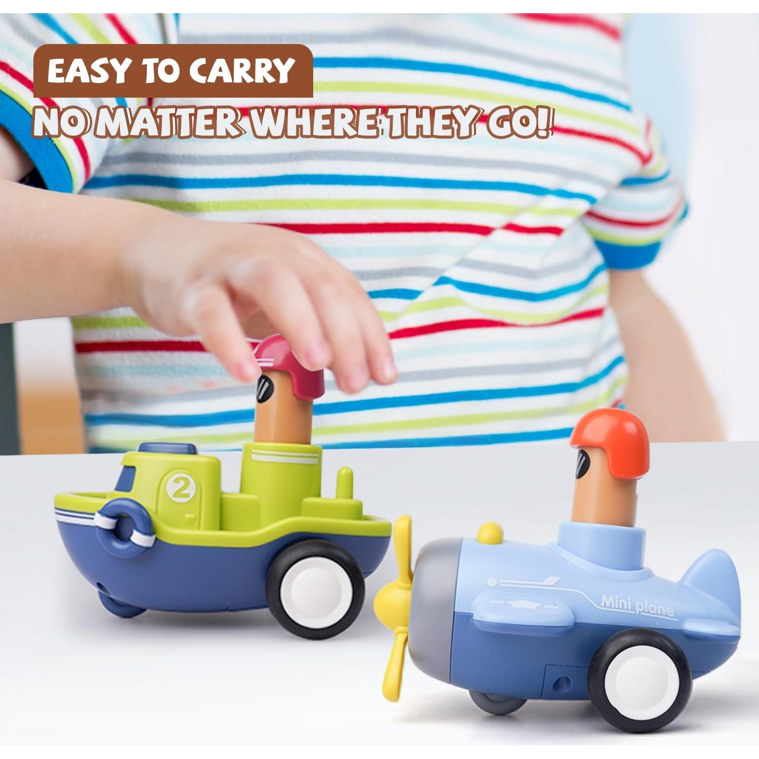 LiKee Juguetes de Coches para Niños 4 Piezas Transporte