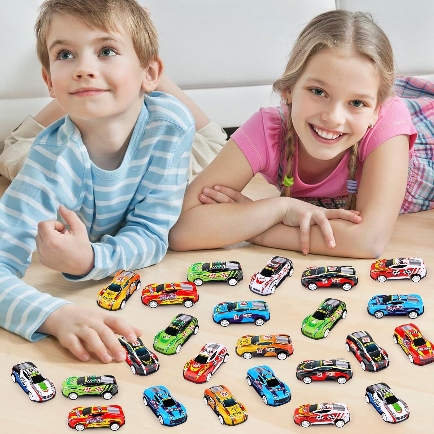 28 Coches Miniatura Adecortalk para Niños 3 a 8 Años