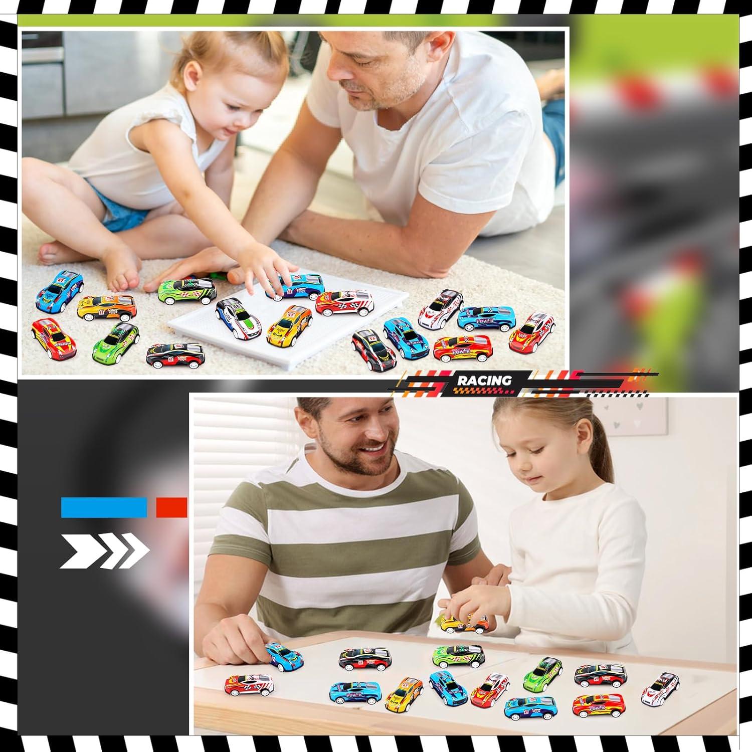 28 Coches Miniatura Adecortalk para Niños 3 a 8 Años