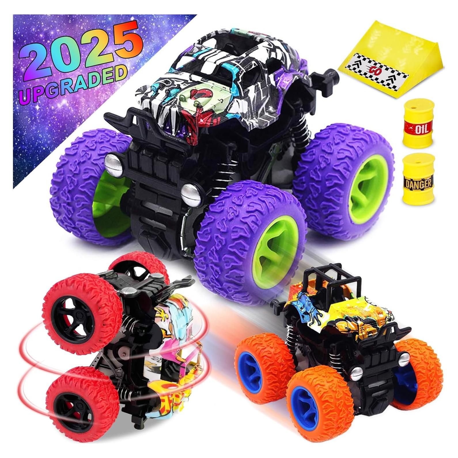 Set de 3 Camiones Monstruo CozyBomB para Niños 3-5 Años