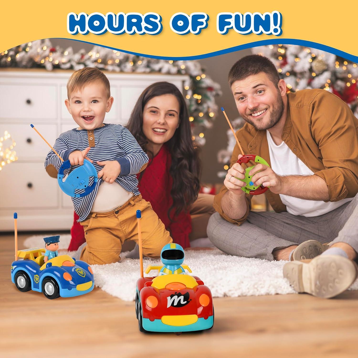 Coches RC Haktoys 2-Pack - Policías y Carreras para Niños