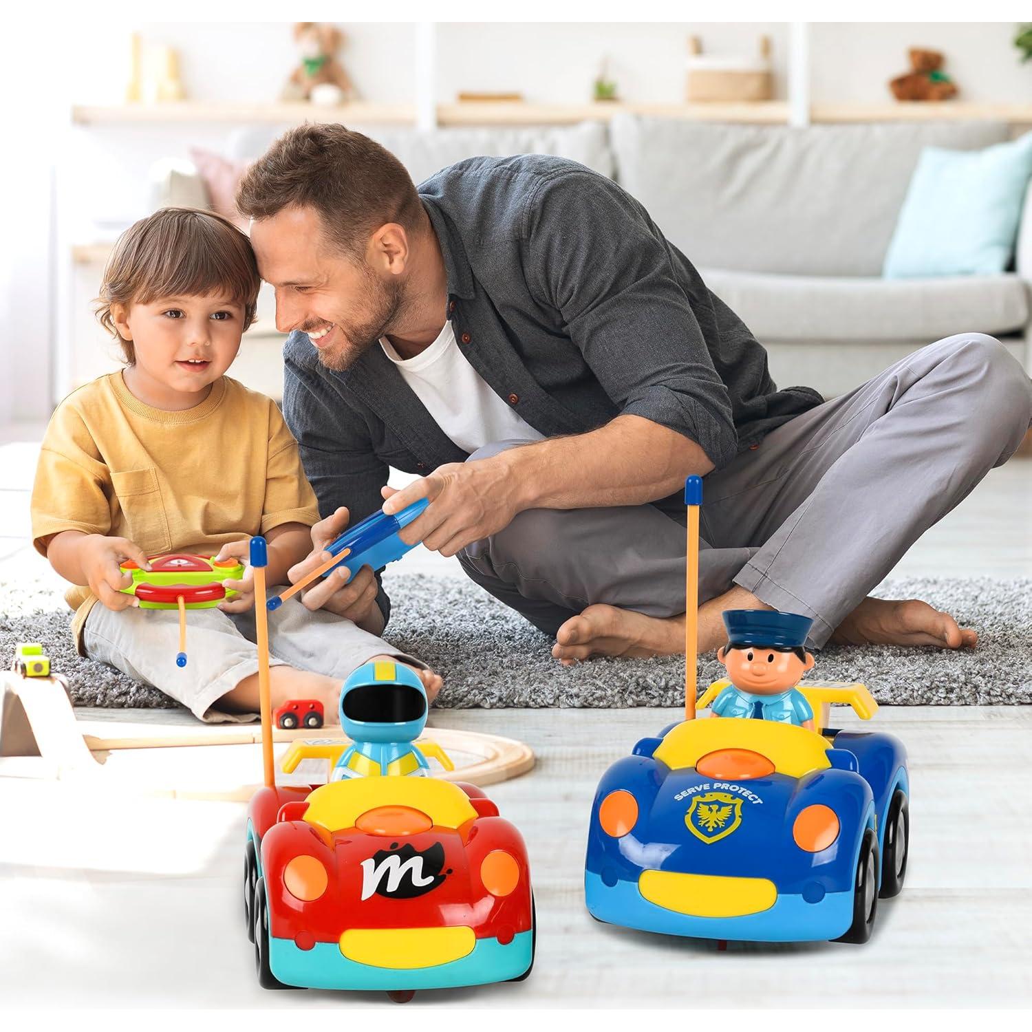 Coches RC Haktoys 2-Pack - Policías y Carreras para Niños