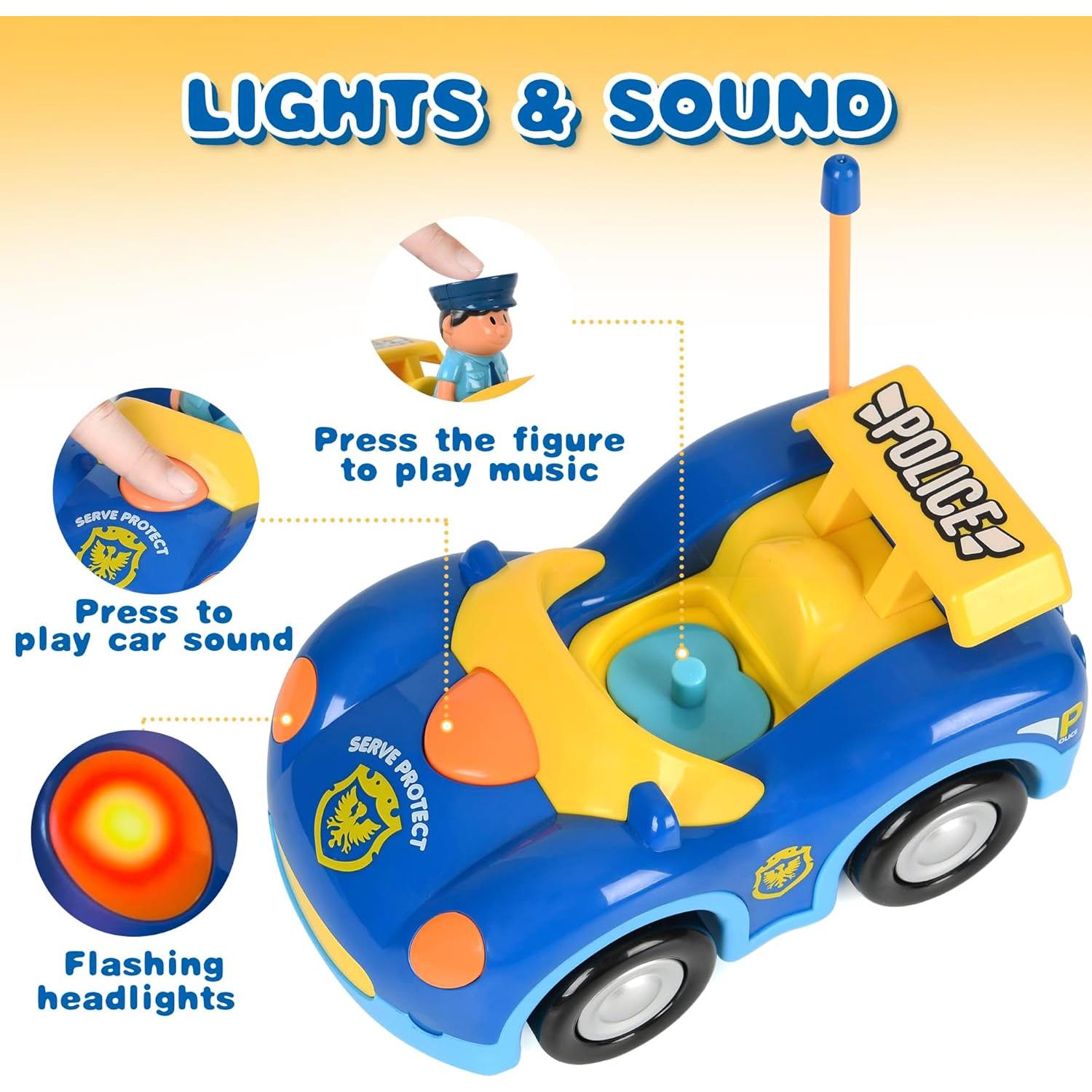 Coches RC Haktoys 2-Pack - Policías y Carreras para Niños