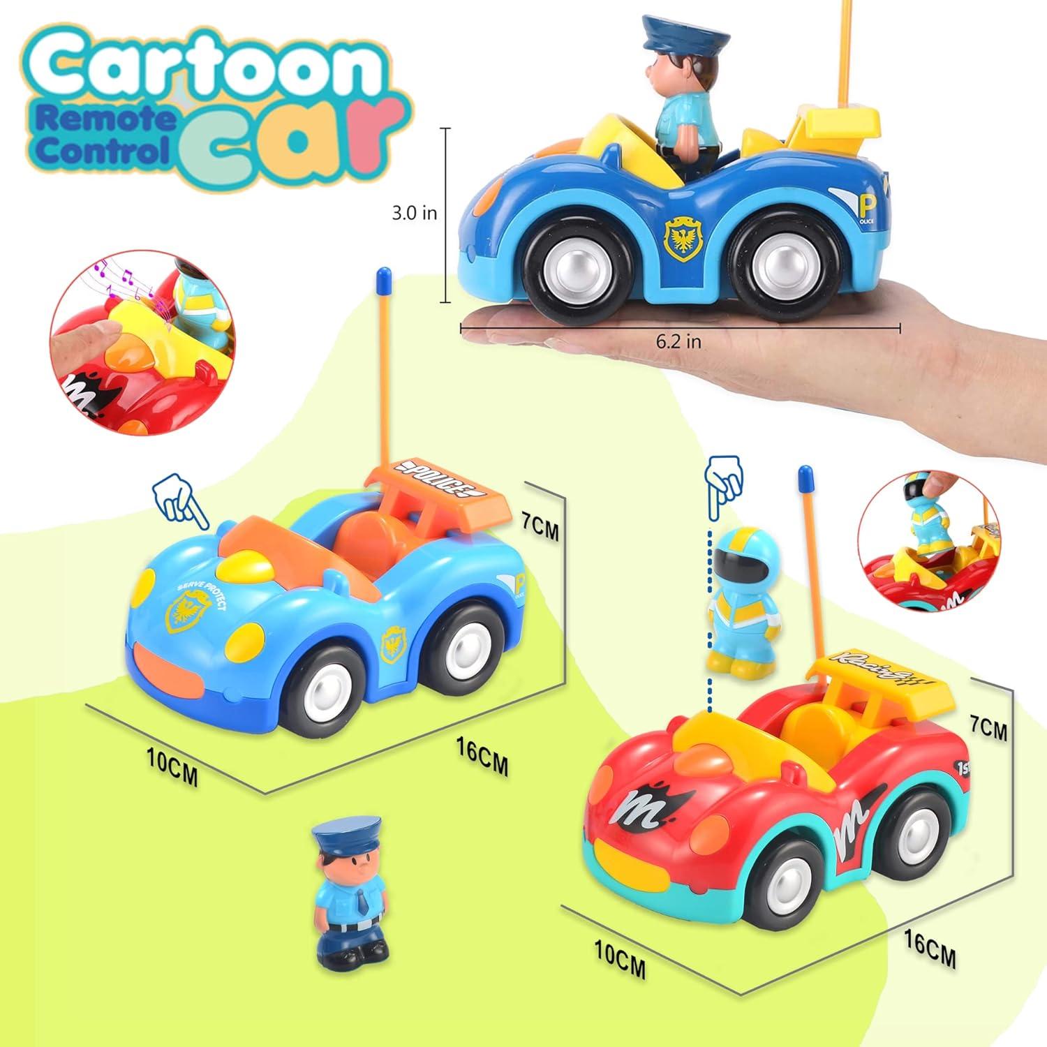 Coches RC Haktoys 2-Pack - Policías y Carreras para Niños
