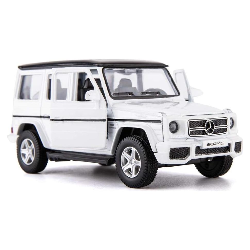 Coche a Escala G63 Benz Blanco Pull Back 12 cm Juguete