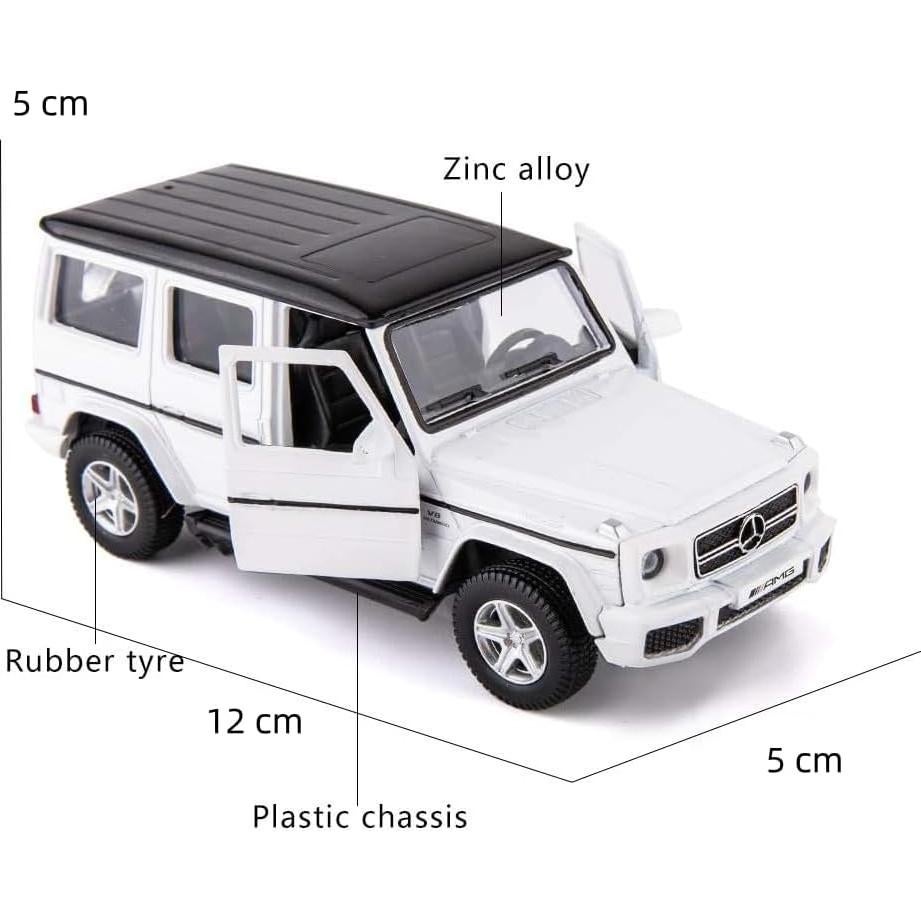 Coche a Escala G63 Benz Blanco Pull Back 12 cm Juguete