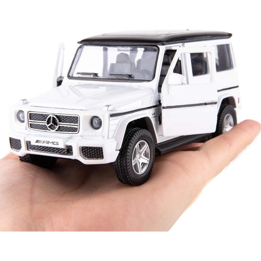 Coche a Escala G63 Benz Blanco Pull Back 12 cm Juguete