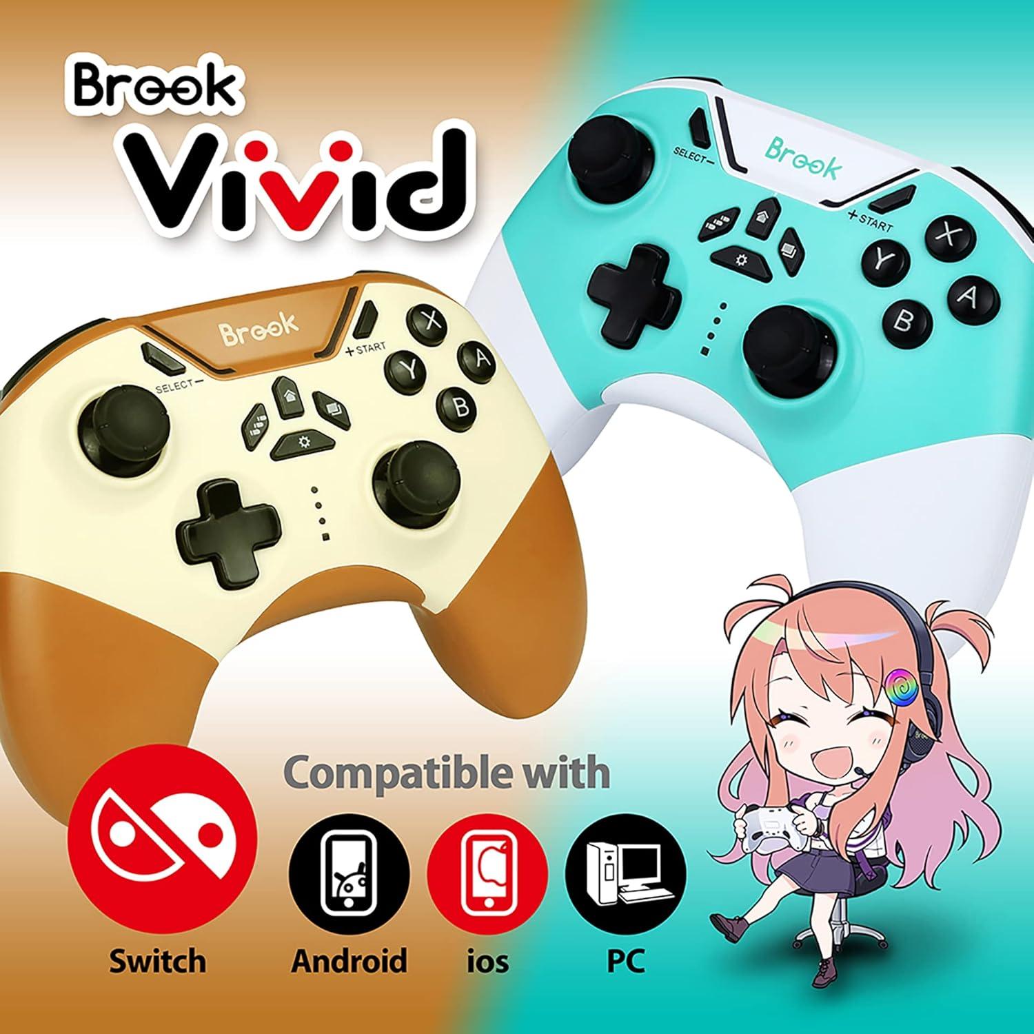 Controlador Inalámbrico Brook Vivid para Switch y PC - Sol