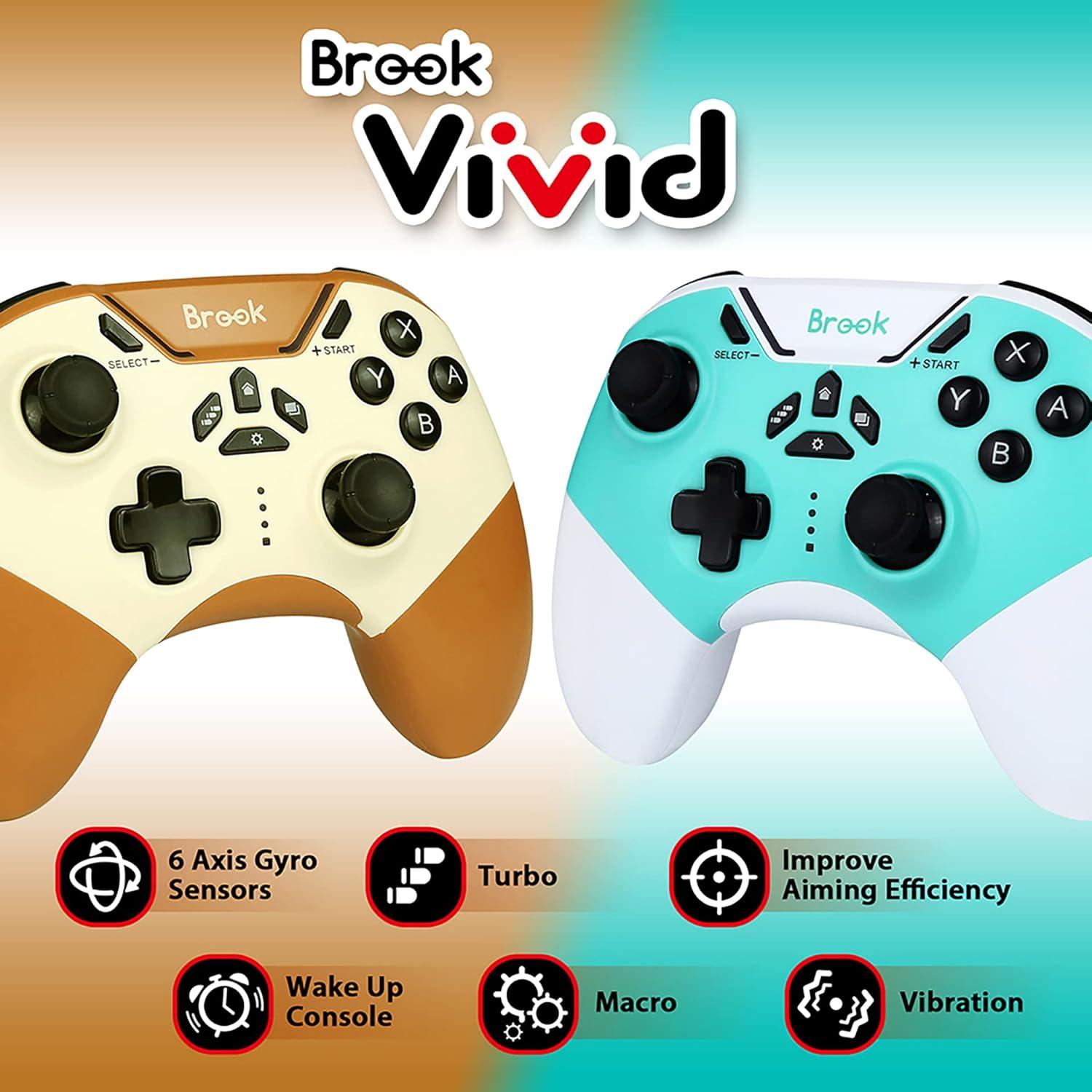 Controlador Inalámbrico Brook Vivid para Switch y PC - Sol