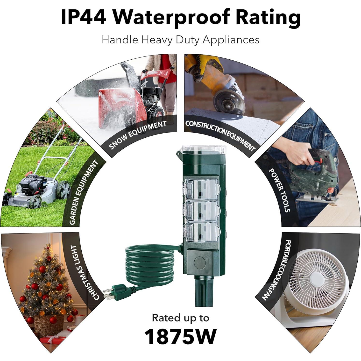 Enchufe Inteligente HBN para Exterior 6 Salidas WiFi IP44