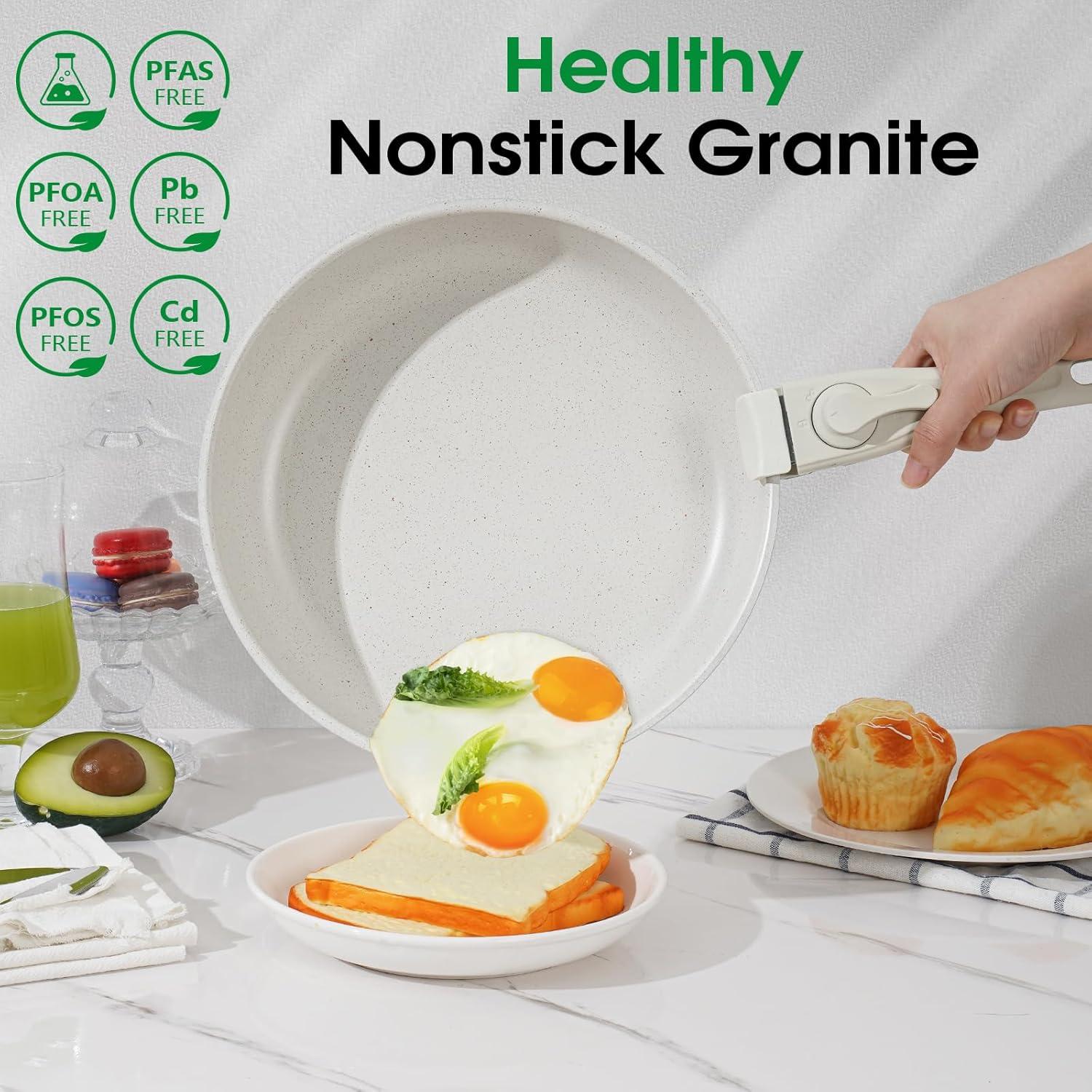 Juego de 15 Piezas de Ollas SODAY Antiadherentes Blancas