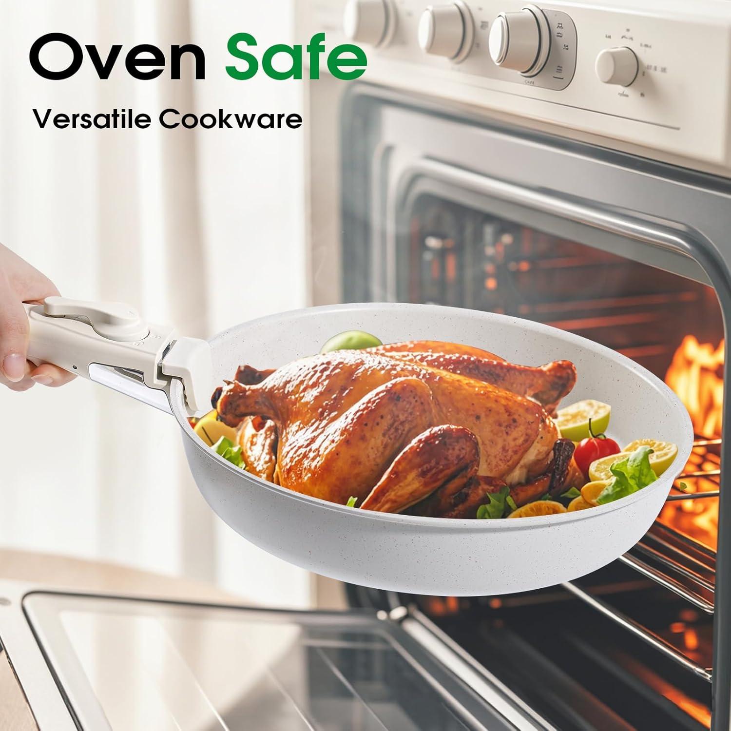 Juego de 15 Piezas de Ollas SODAY Antiadherentes Blancas