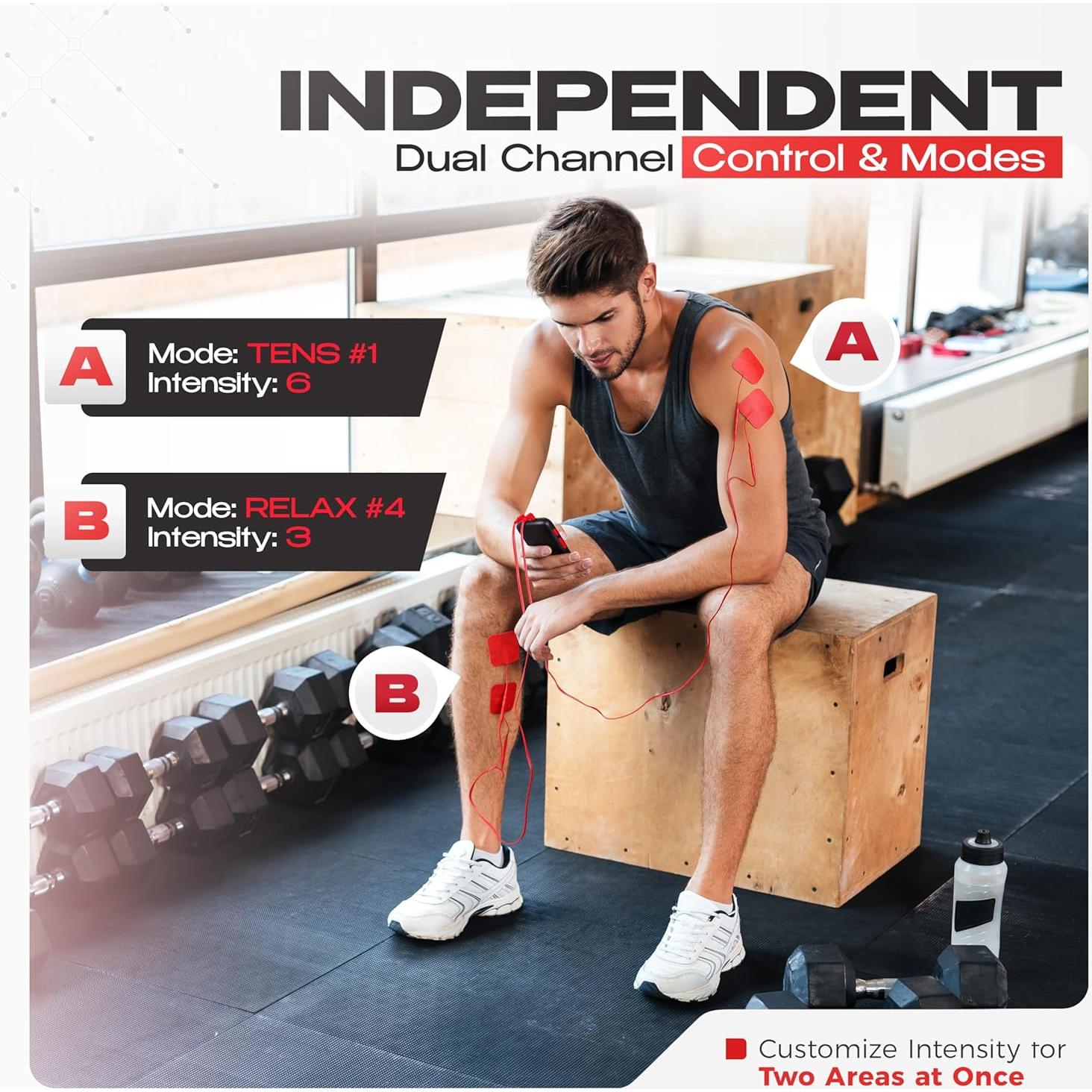 Estimulador Muscular TENS EMS Neocarbon, Alivio Dolor, Negro