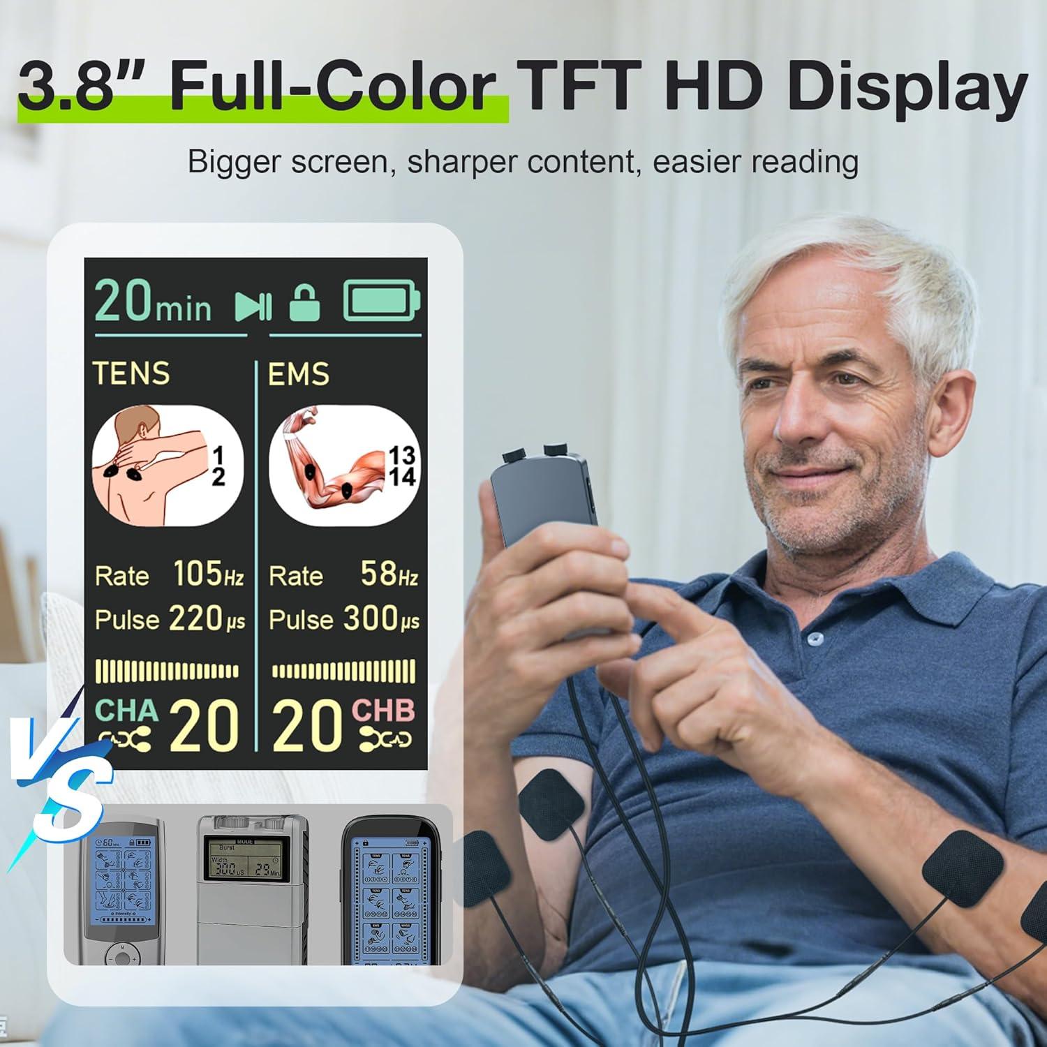 Estimulador Muscular TENS Uthlusty Doble Canal 36 Modos Negro