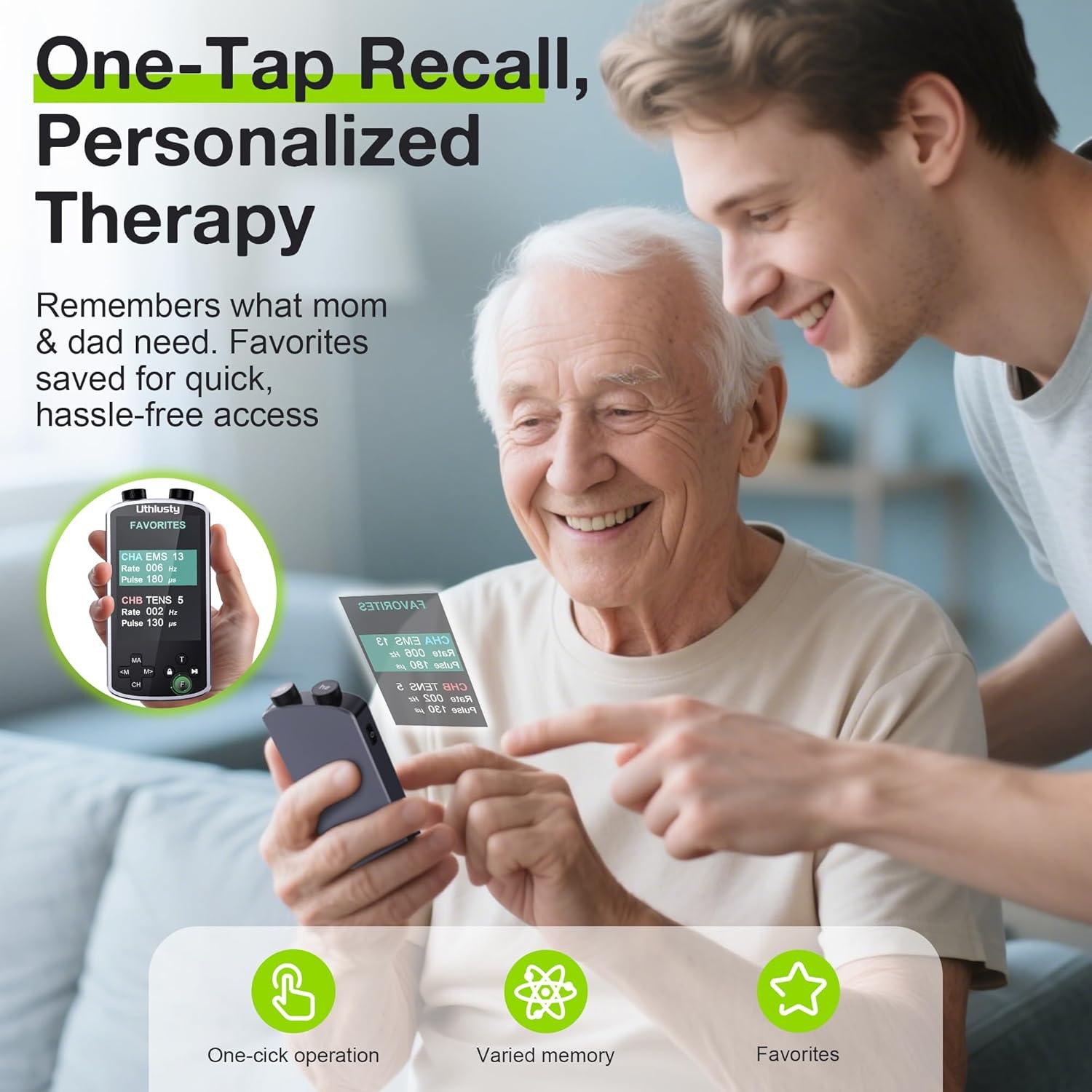 Estimulador Muscular TENS Uthlusty Doble Canal 36 Modos Negro