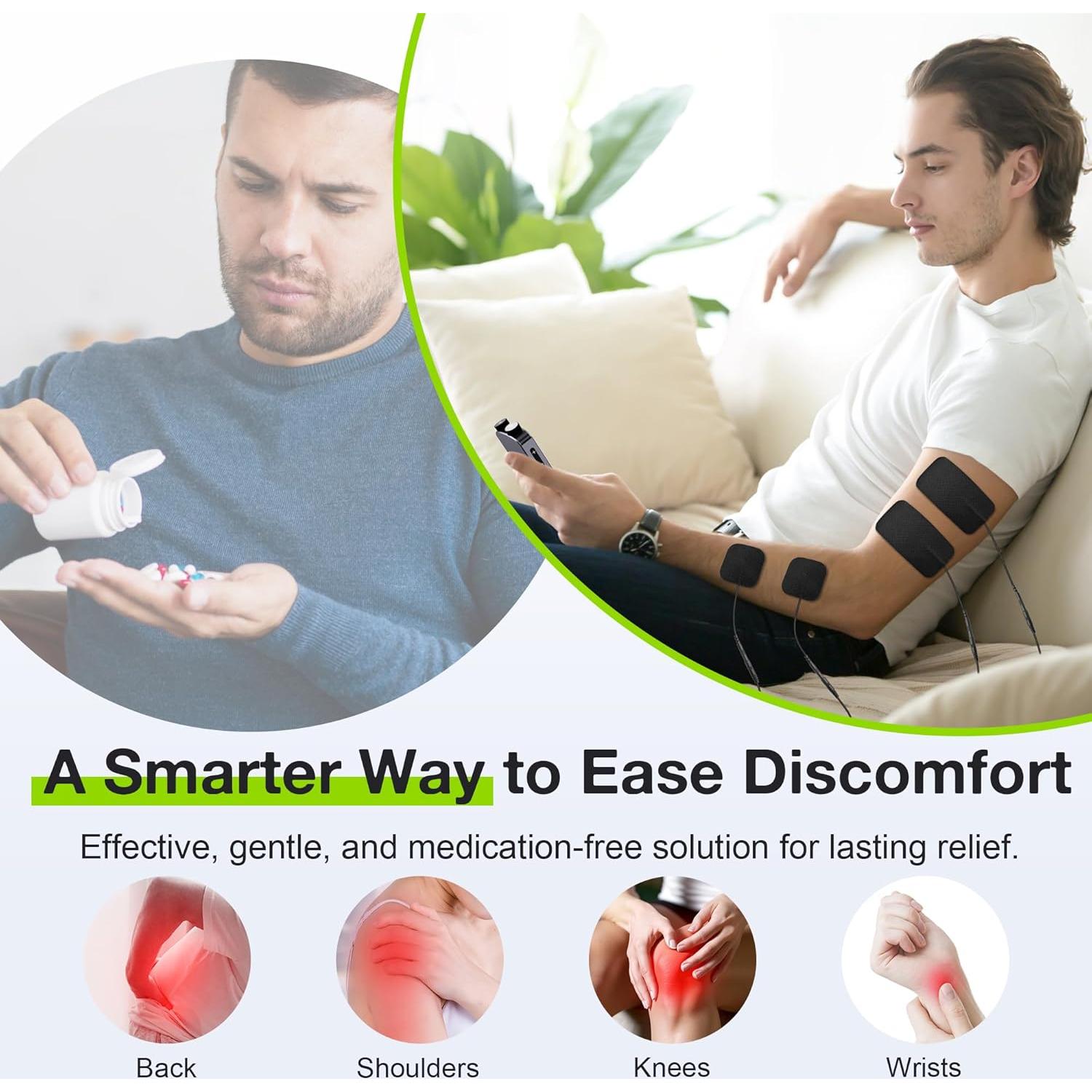 Estimulador Muscular TENS Uthlusty Doble Canal 36 Modos Negro