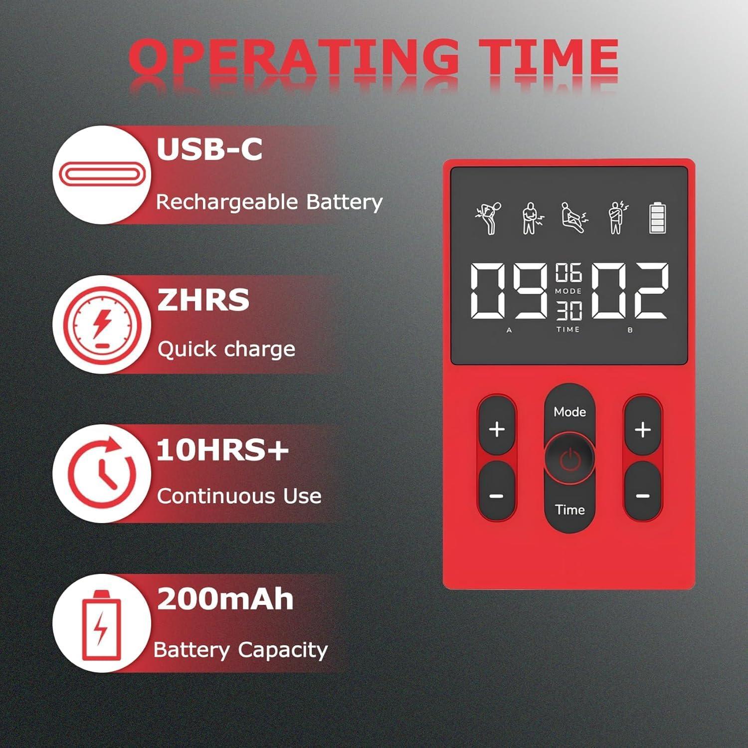 Estimulador Muscular TENS EMS CWTUL 12 Modos Compacto