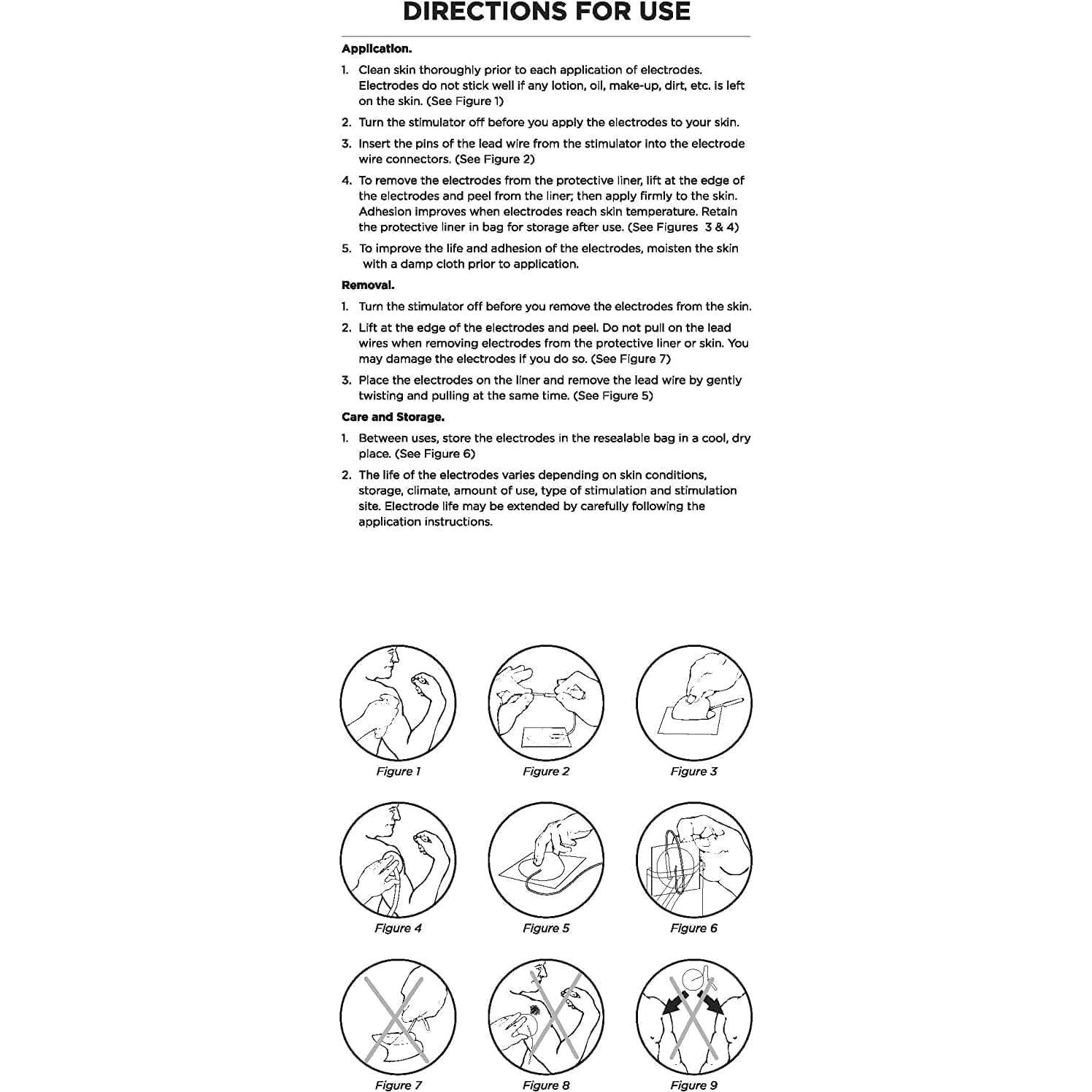 Electrodos TENS Acuzone Premium 40 PCS 5x10 cm Reutilizables