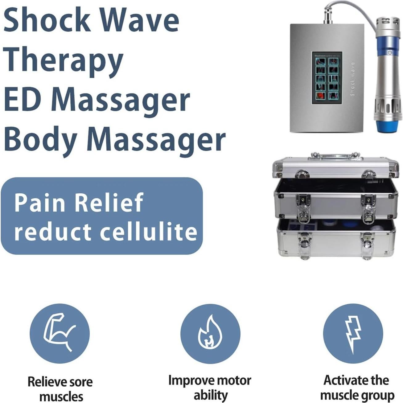 Máquina de Terapia de Ondas de Choque Eléctrica SW18B para Alivio Muscular