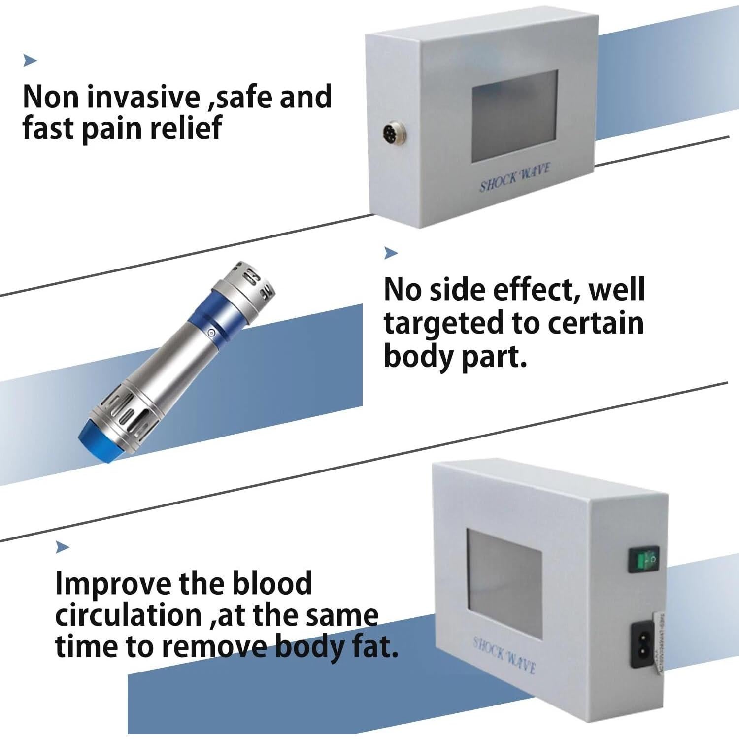 Máquina de Terapia de Ondas de Choque Eléctrica SW18B para Alivio Muscular