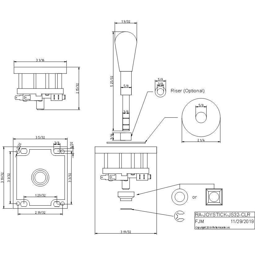Joystick de Arcade RetroArcade Naranja 8 Direcciones Preciso