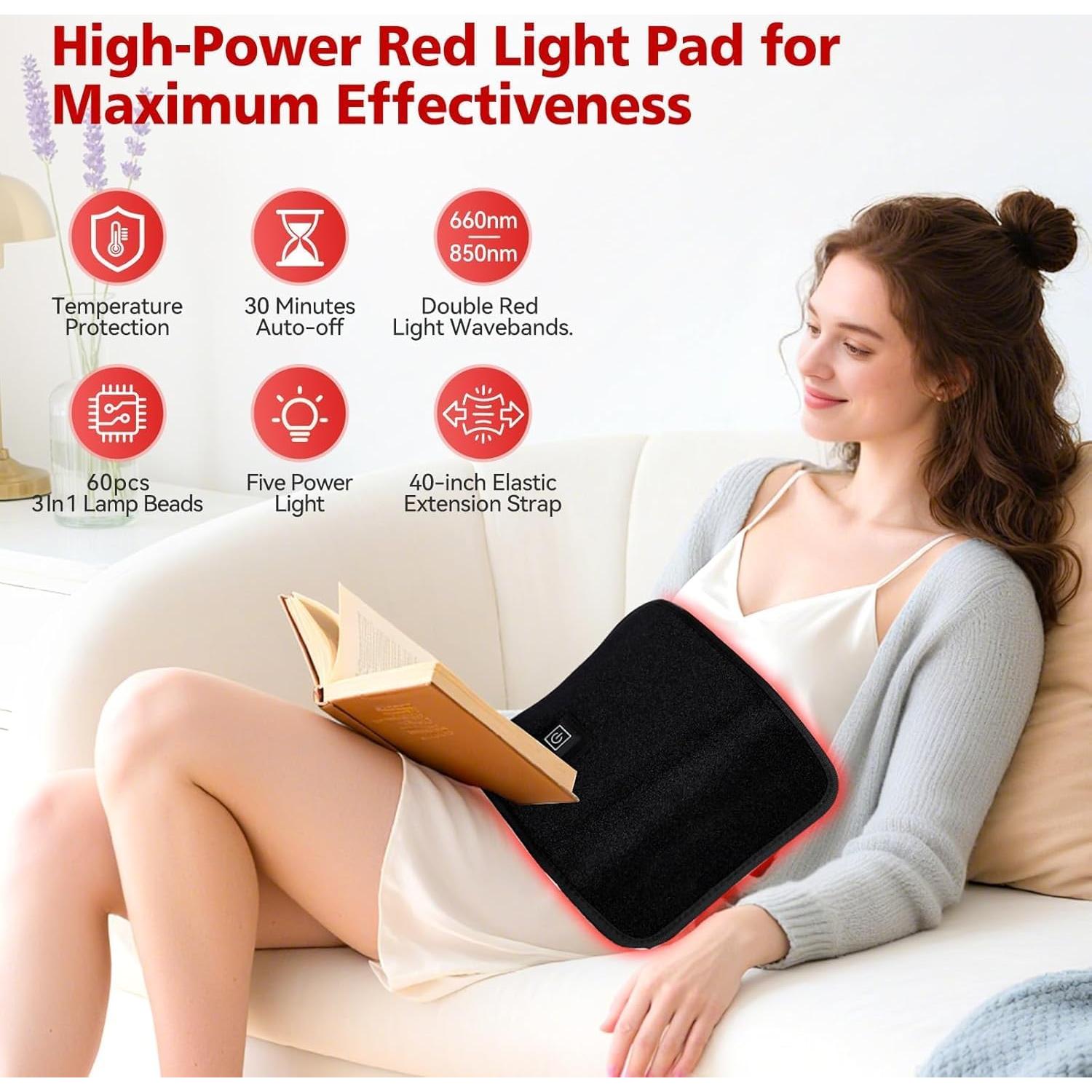 Alfombra de Terapia de Luz Roja Ziptly 660nm 850nm LED Ajustable